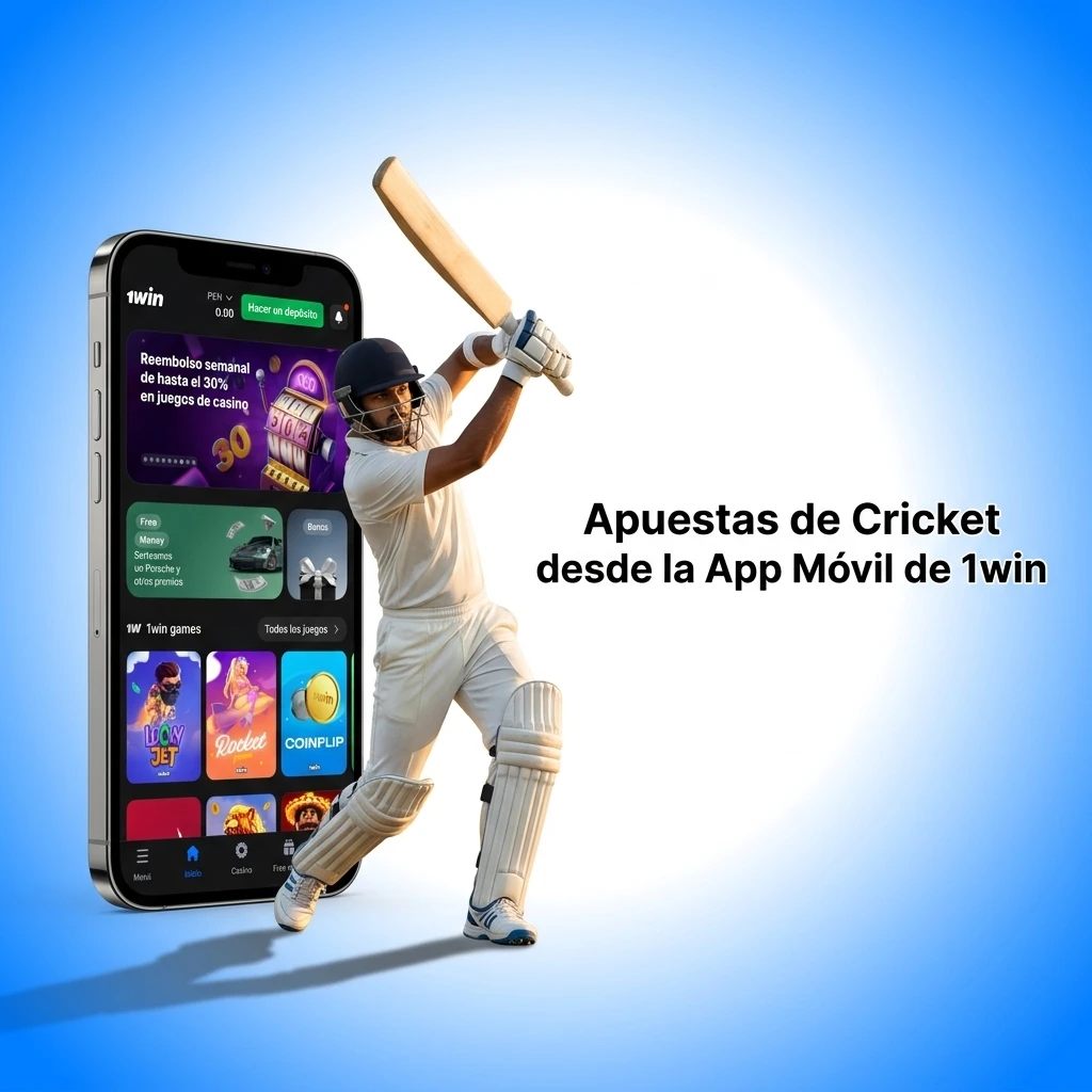 Apuestas de cricket en la app móvil de 1win para Android e iOS con mercados en vivo y cuotas actualizadas