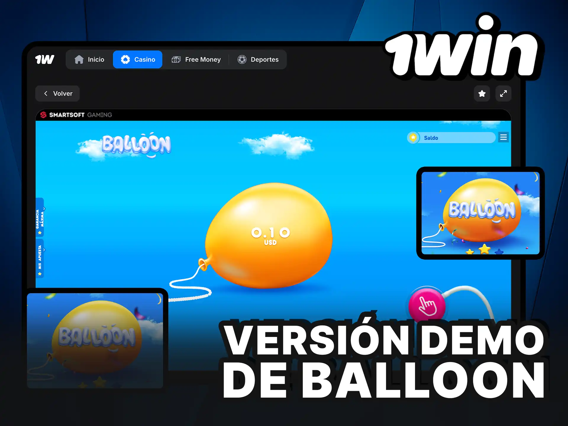 Prueba la versión Demo de Balloon para practicar sin riesgo en 1Win.