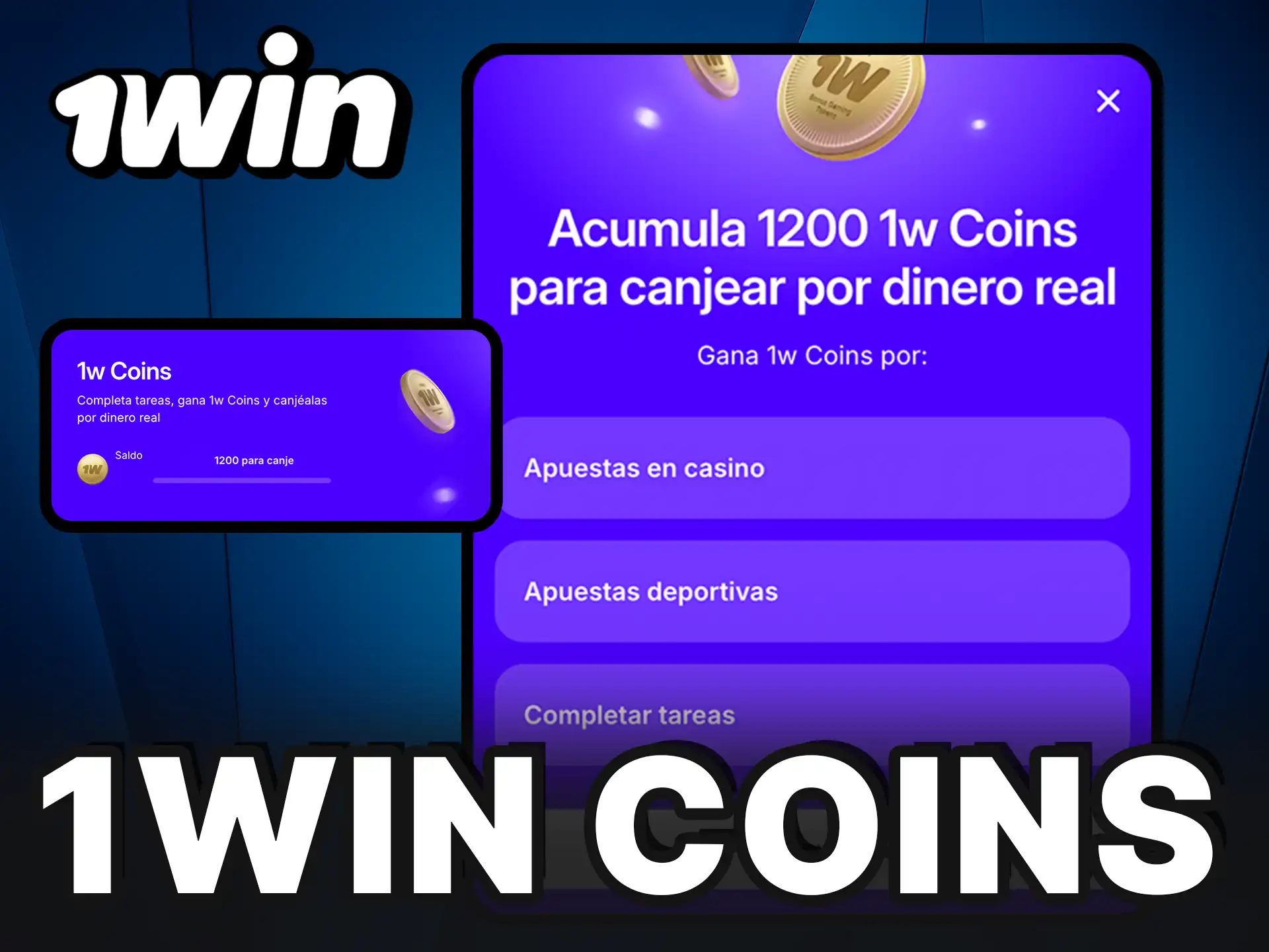 Gana recompensas exclusivas con 1Win Coins.