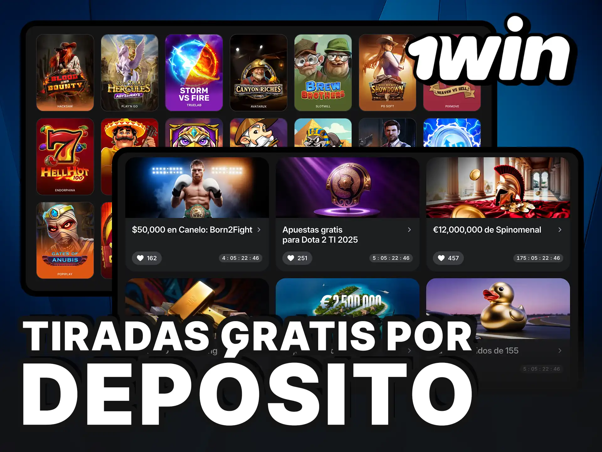 Tiradas gratis por depósito en 1Win Casino.