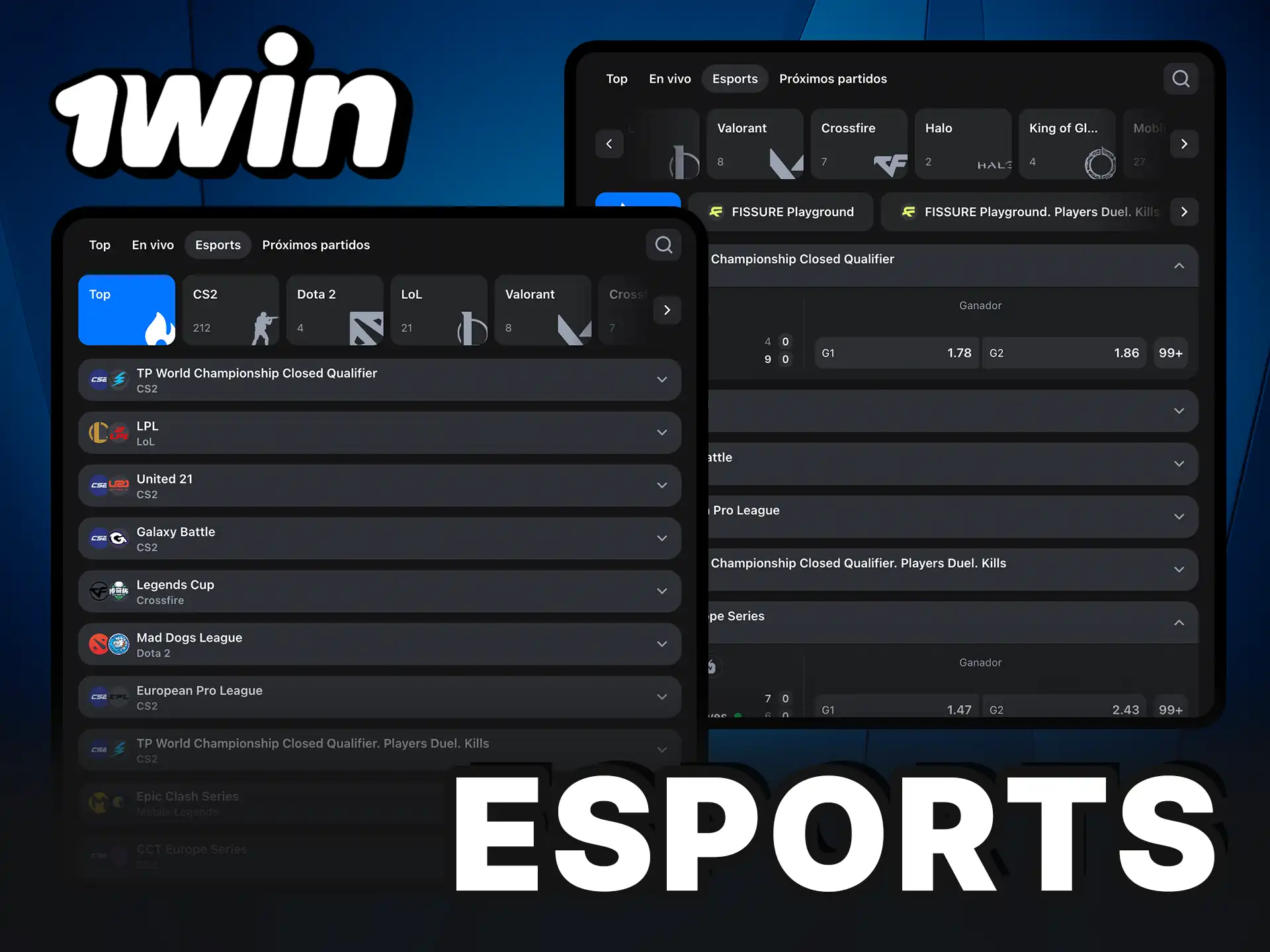 Esports con grandes premios en 1Win.