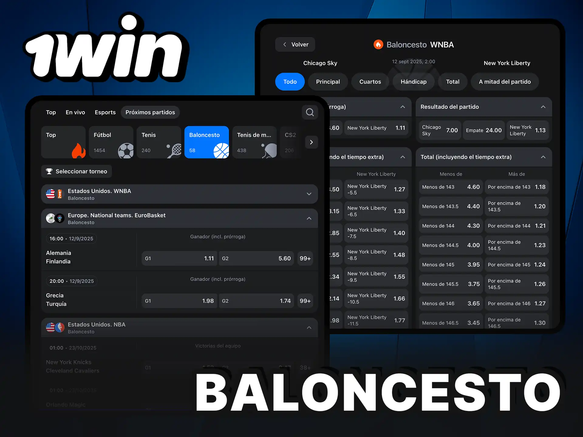 Vive la emoción del Baloncesto con 1Win.