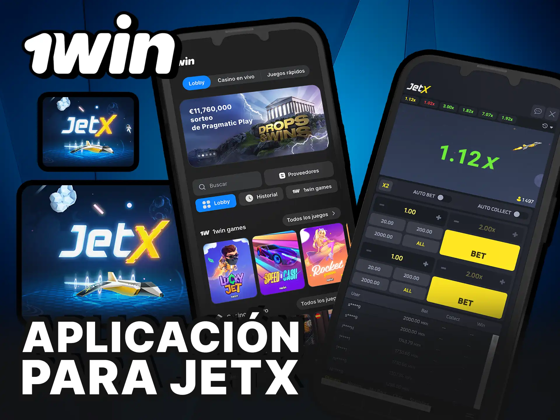 Descarga la aplicación 1Win para JetX y juega desde tu celular en Perú.