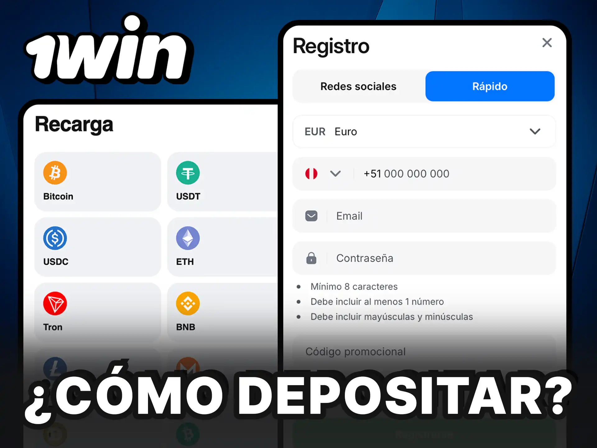 Cómo depositar en 1Win de forma rápida y segura.