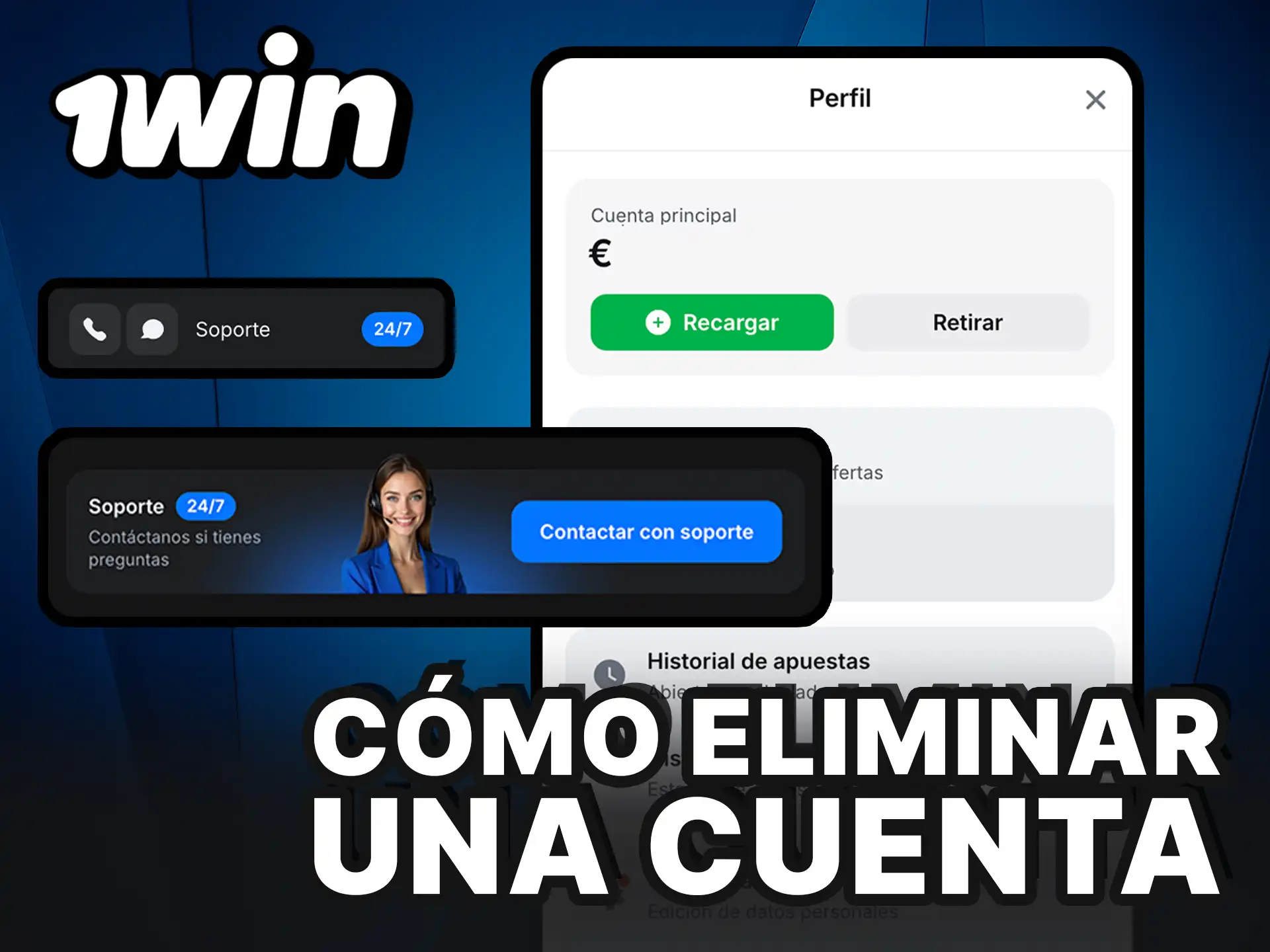 Cómo eliminar una cuenta de 1Win de forma segura.