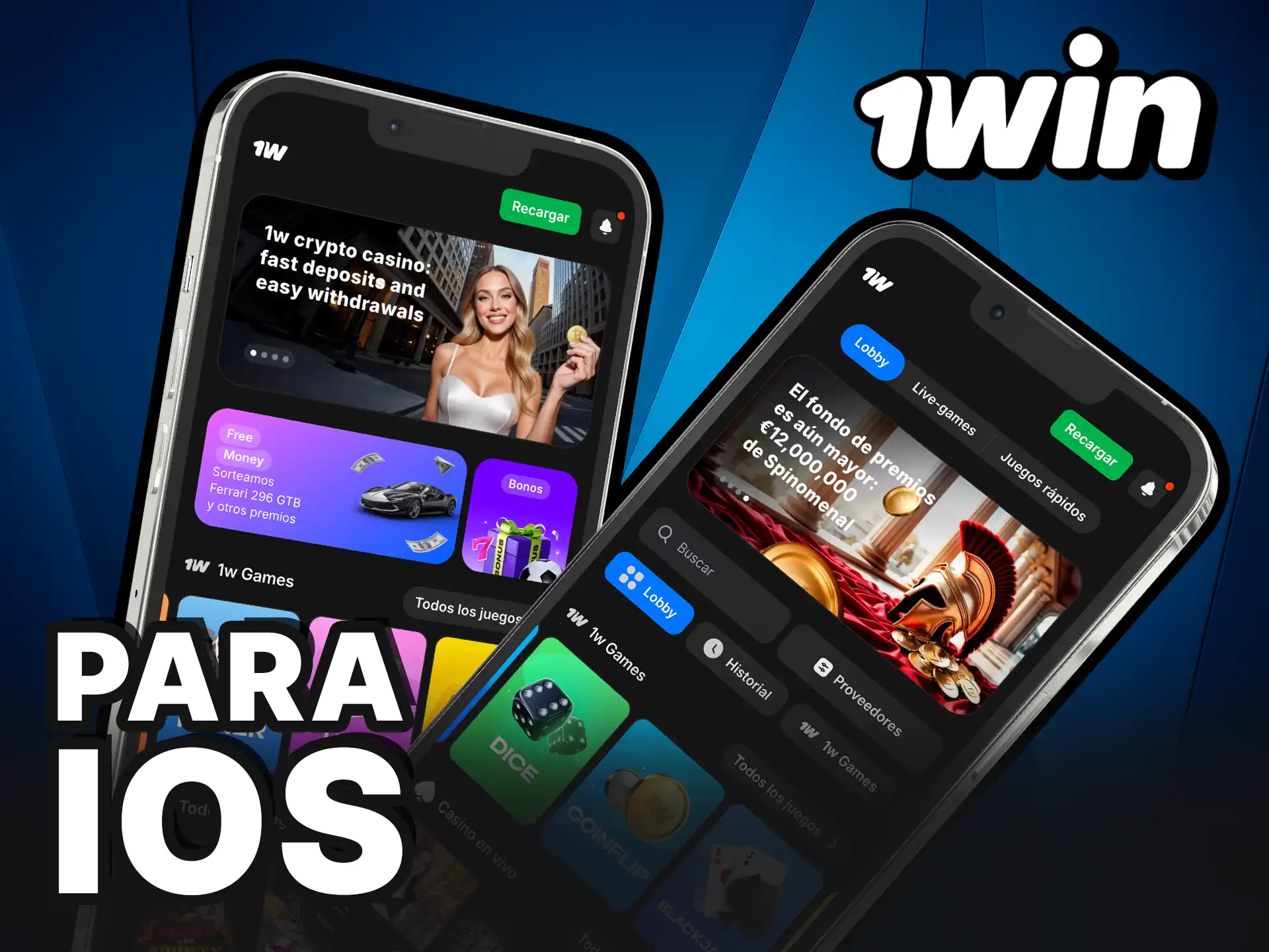1Win PWA para iOS accede al casino móvil fácilmente.