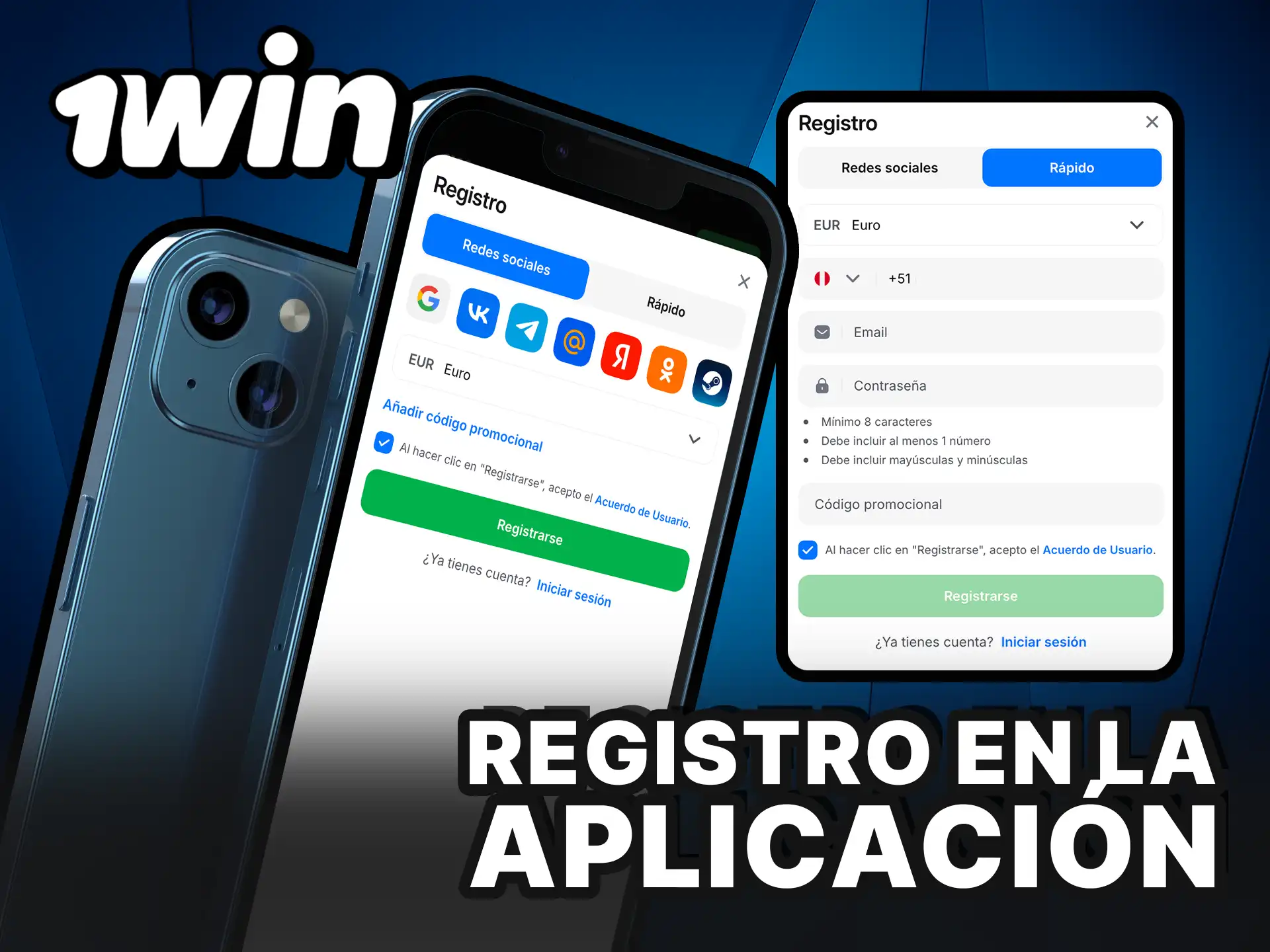Registro en la aplicación 1Win y empieza a jugar.