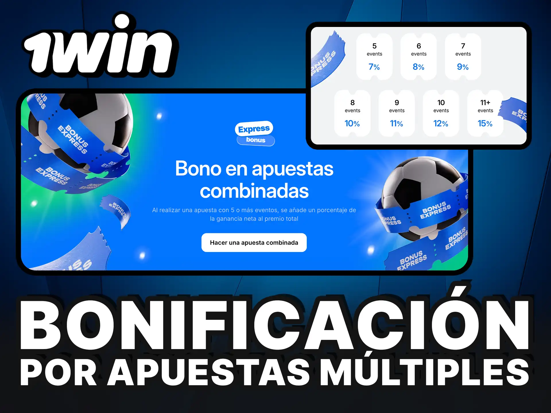 Bonificación por apuestas múltiples en 1Win.