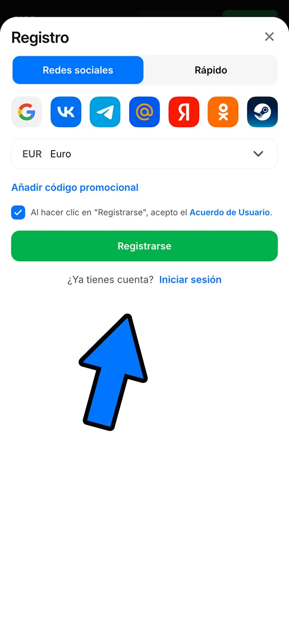 Crear una cuenta y empezar a jugar a juegos de casino en 1Win.