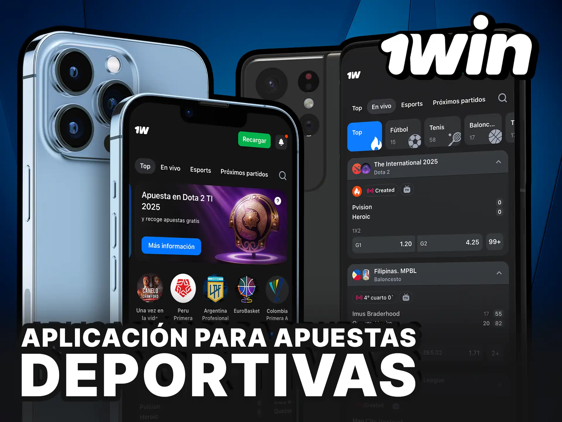 Aplicación 1Win para apuestas deportivas desde tu móvil.