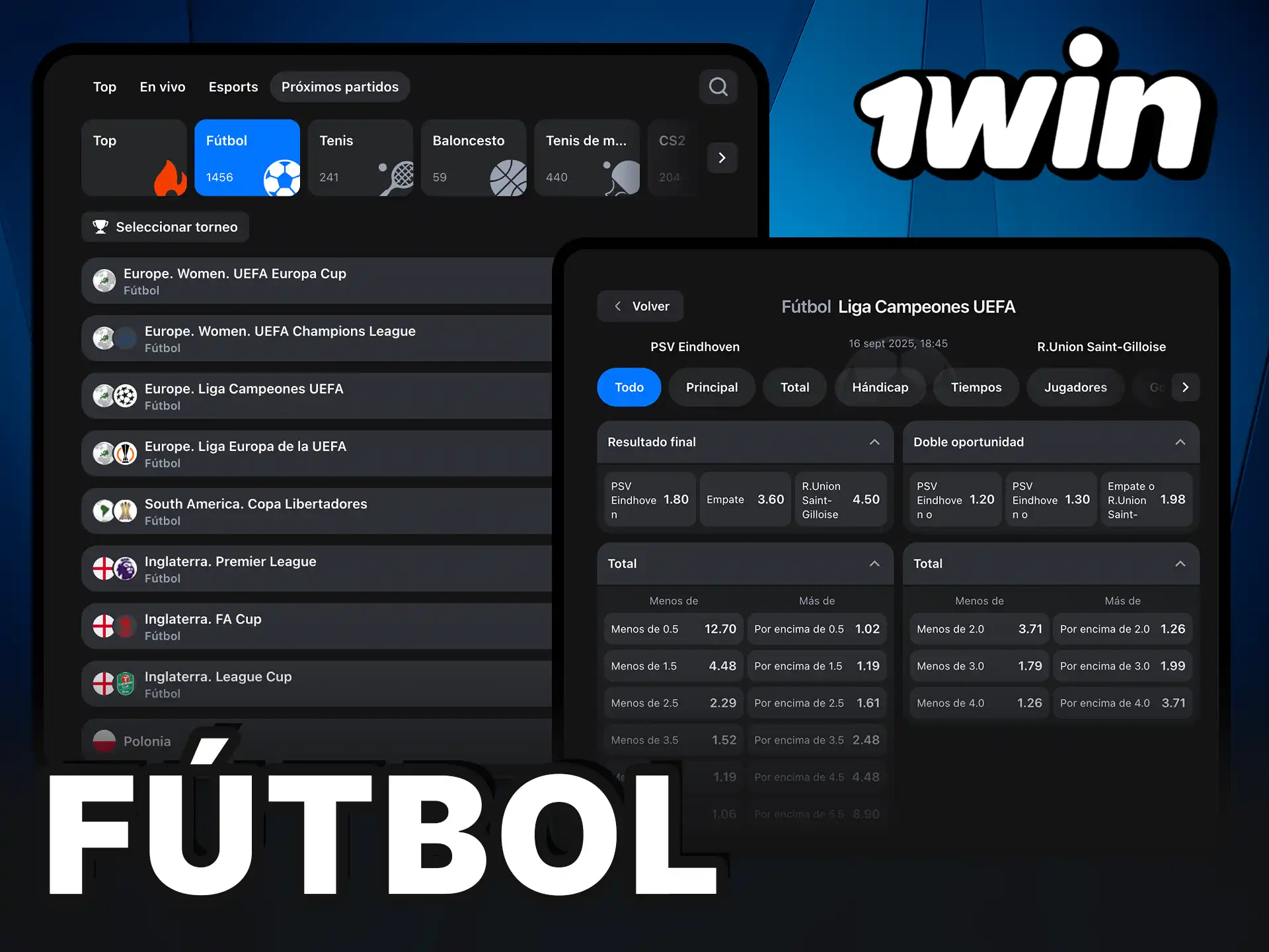 Apuesta en Fútbol y gana en 1Win.