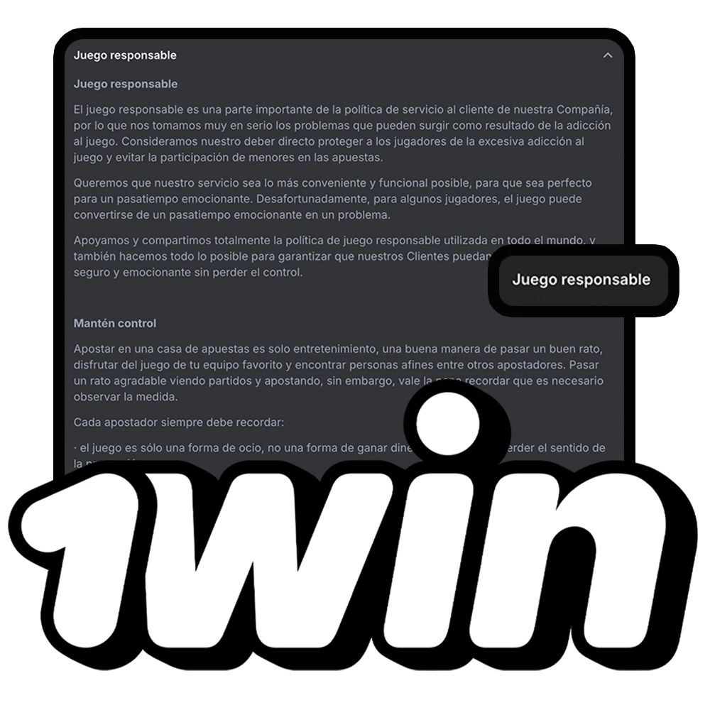 Juego responsable en 1Win para una experiencia segura.