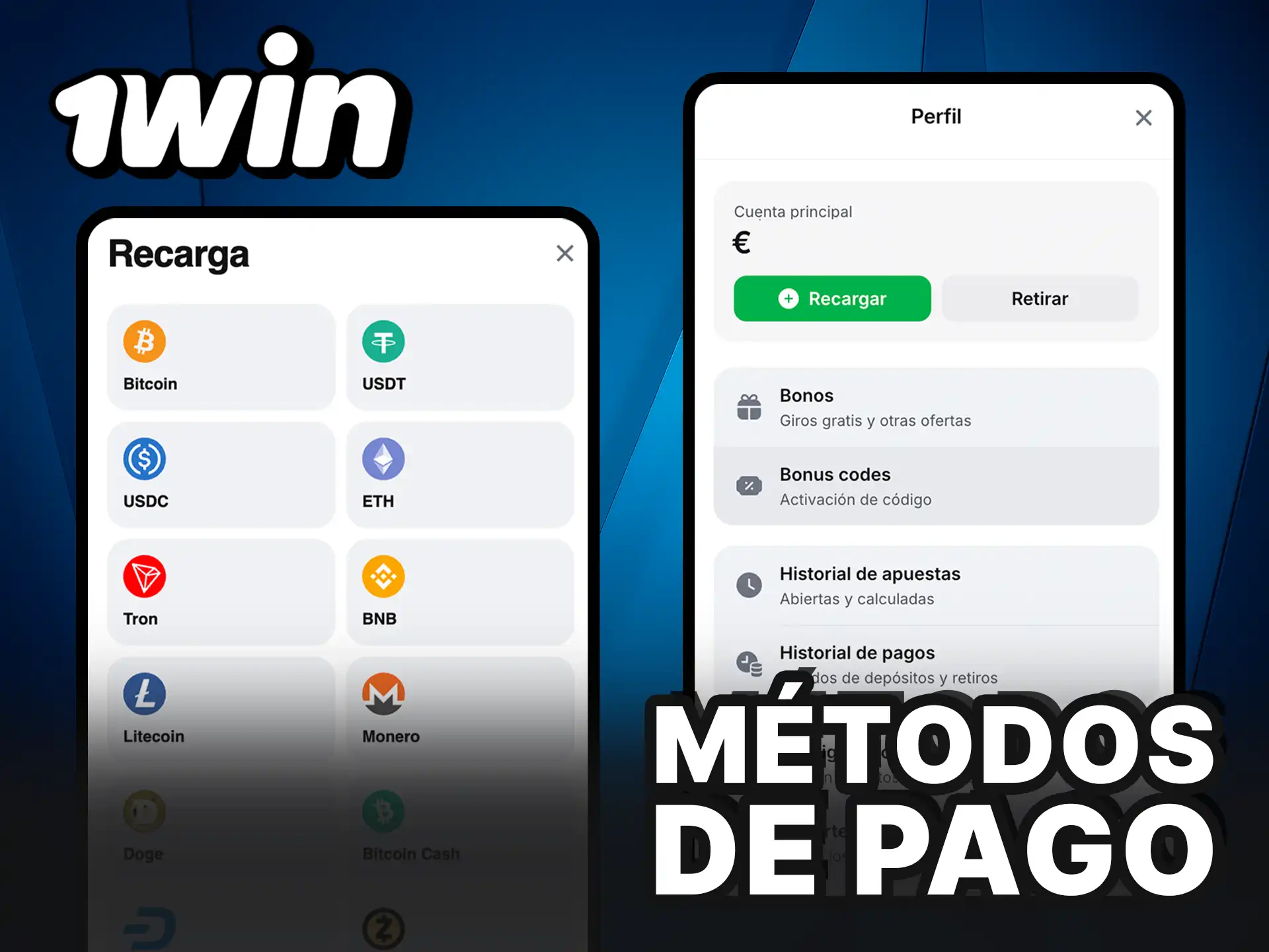 Métodos de pago en 1Win seguros y rápidos.