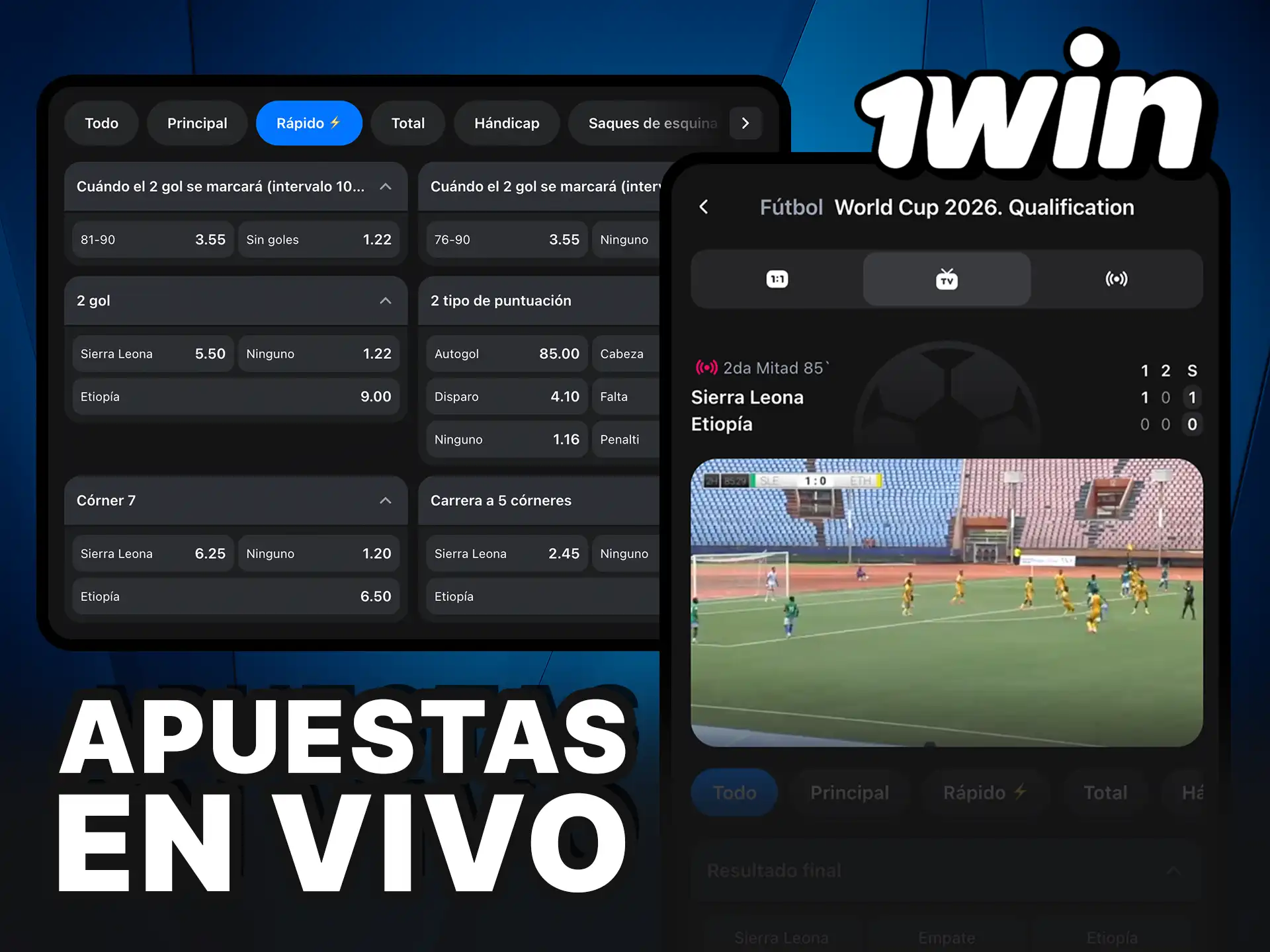 Apuestas en vivo en 1Win para más emoción.