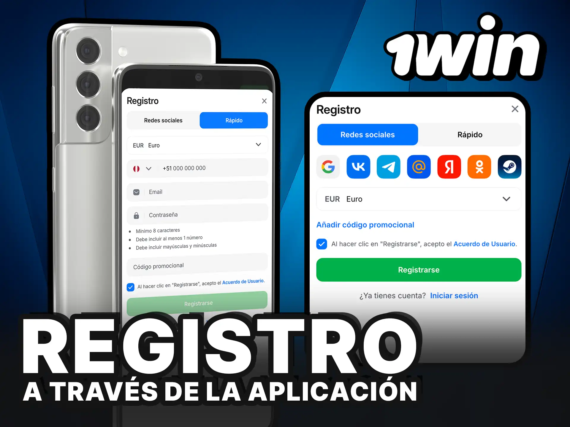 Registro a través de la aplicación 1Win y empieza a jugar.