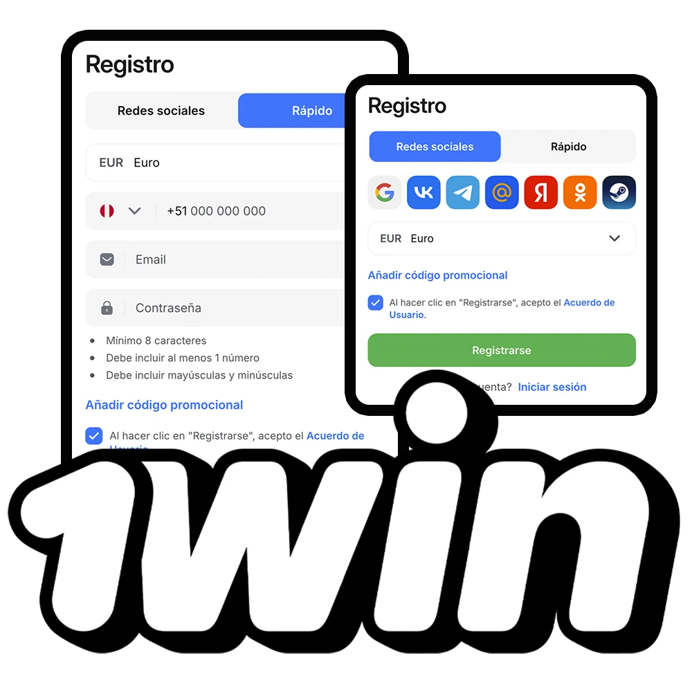 Registro en 1Win crea tu cuenta e inicia sesión para empezar a jugar.