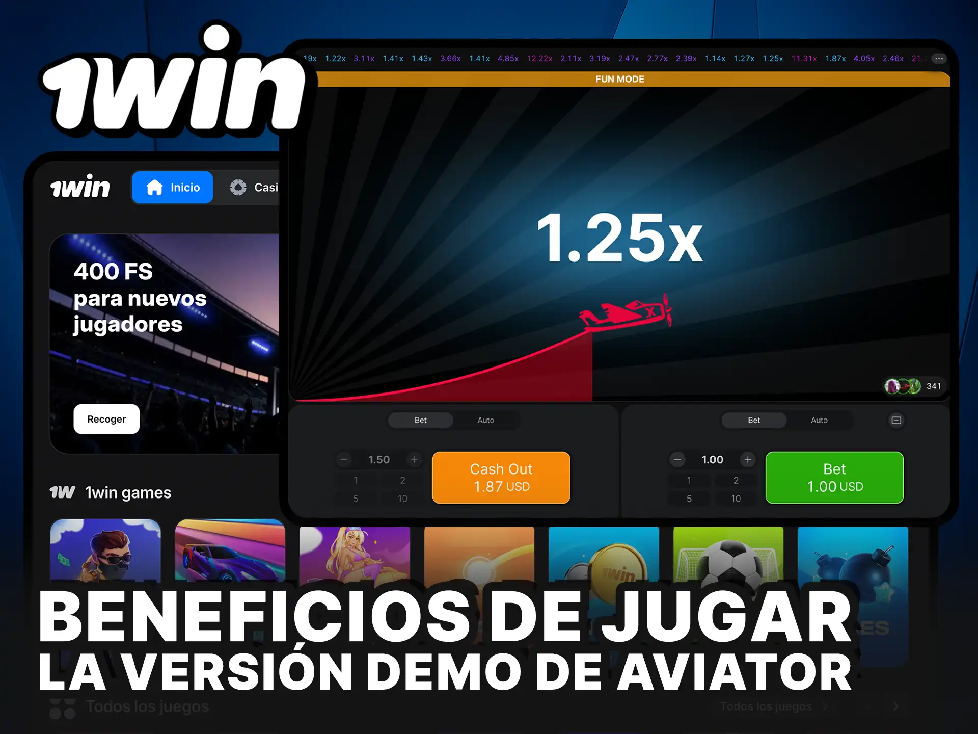 Descubre los beneficios de jugar la versión demo de Aviator y practica sin riesgo en 1Win.