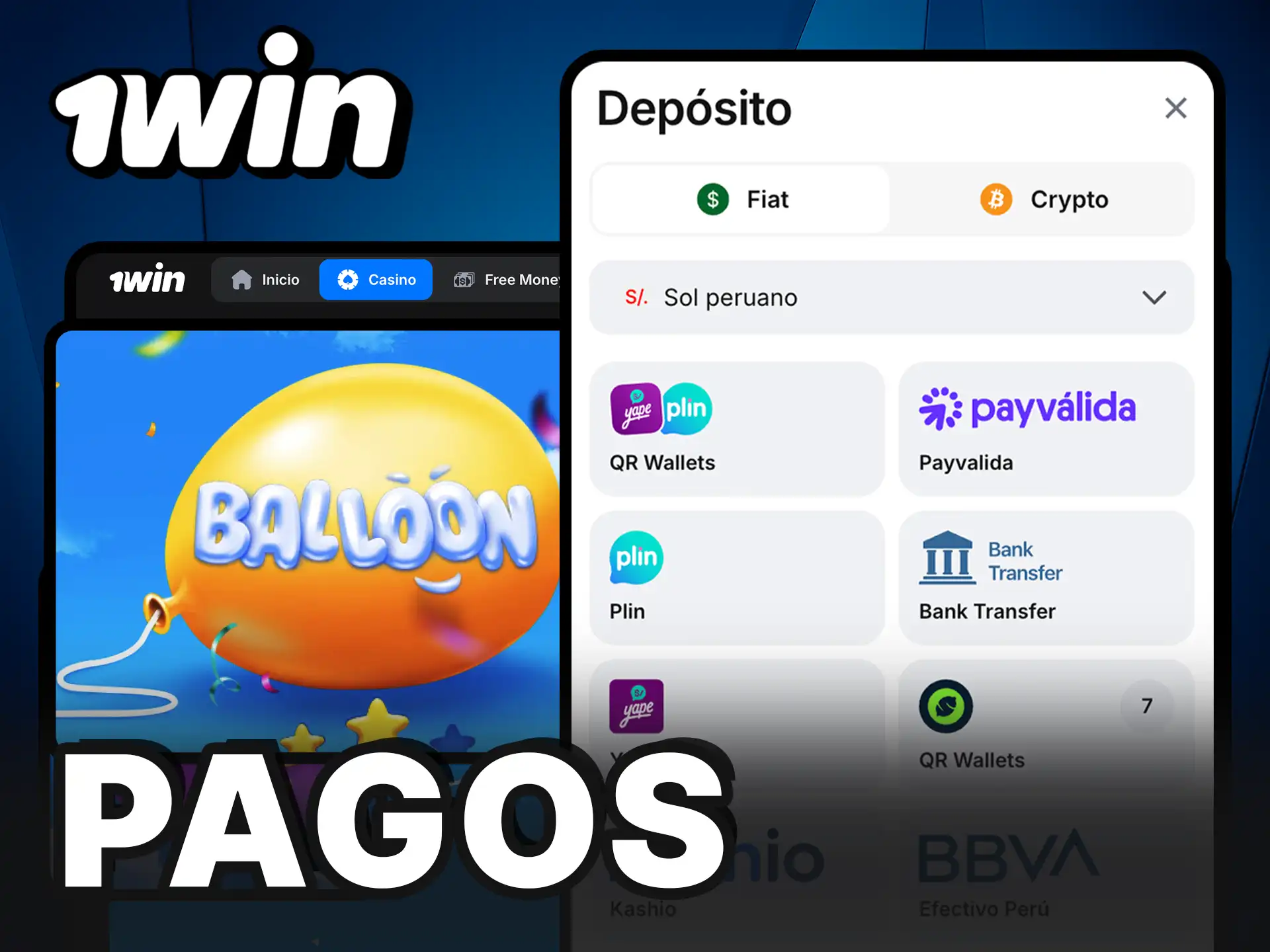 Gestiona los pagos 1Win Balloon y retira tus ganancias de forma segura y rápida.