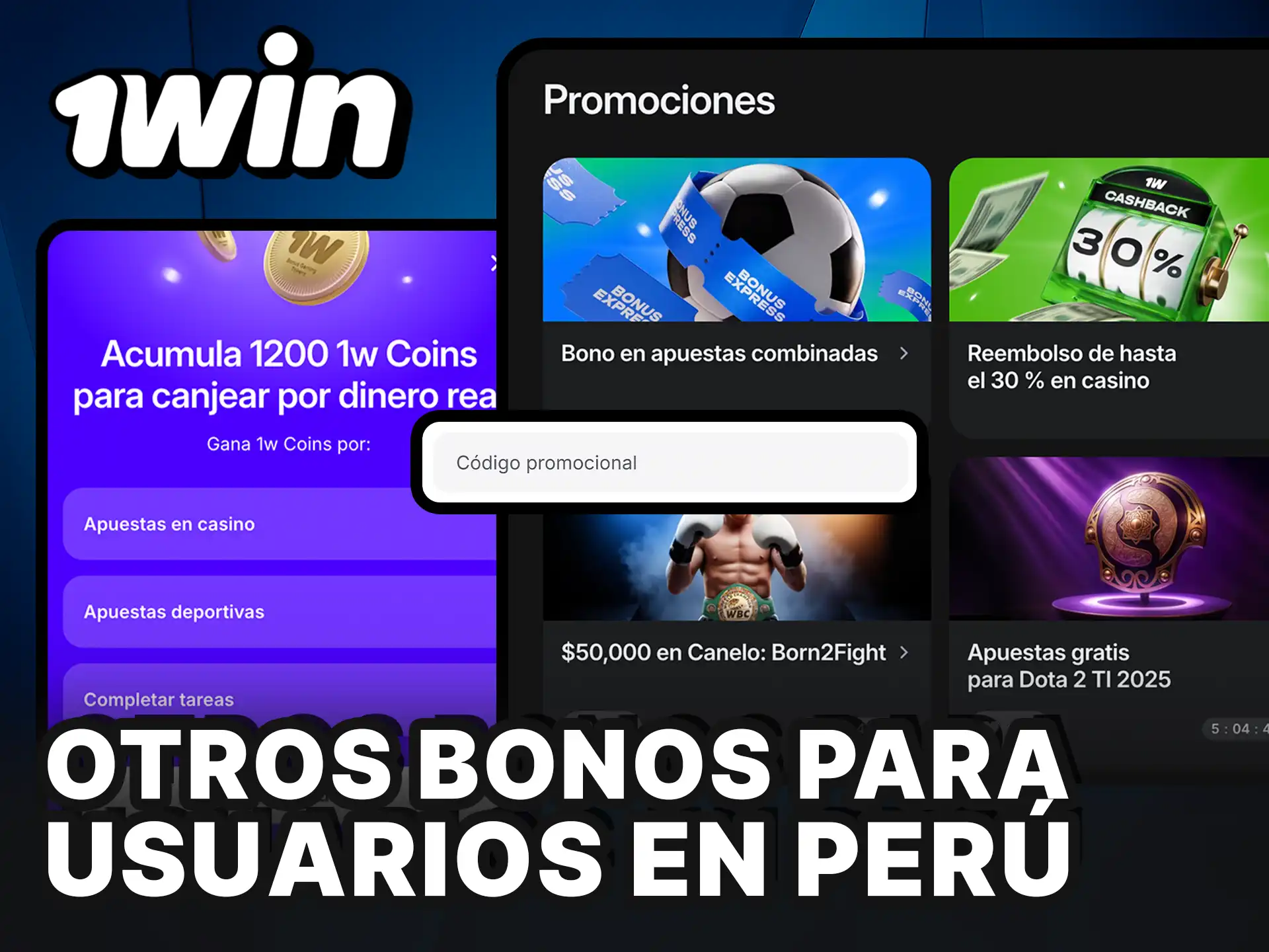 Reclama otros bonos para usuarios en Perú y disfruta de más beneficios en 1Win.