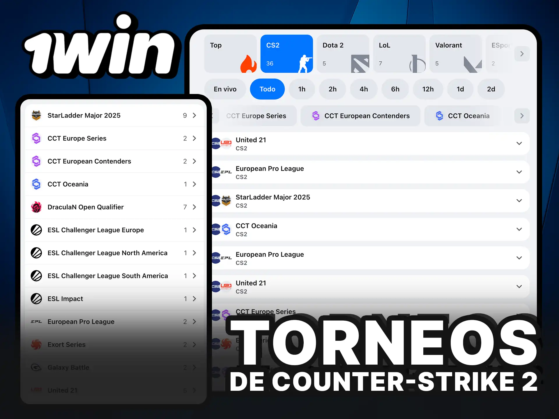 Apuesta en los principales torneos de Counter-Strike 2 y conquista grandes premios con 1Win.