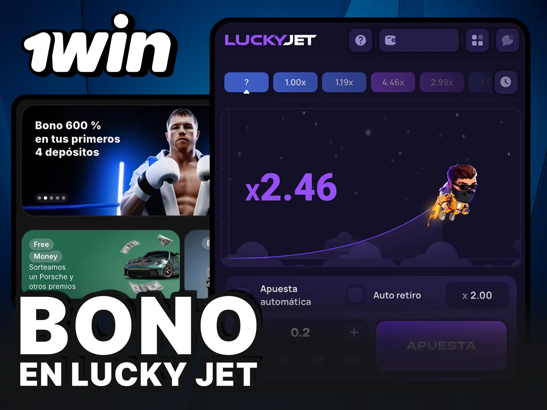 Reclama el bono de 1Win en Lucky Jet y aumenta tu saldo para apostar más.