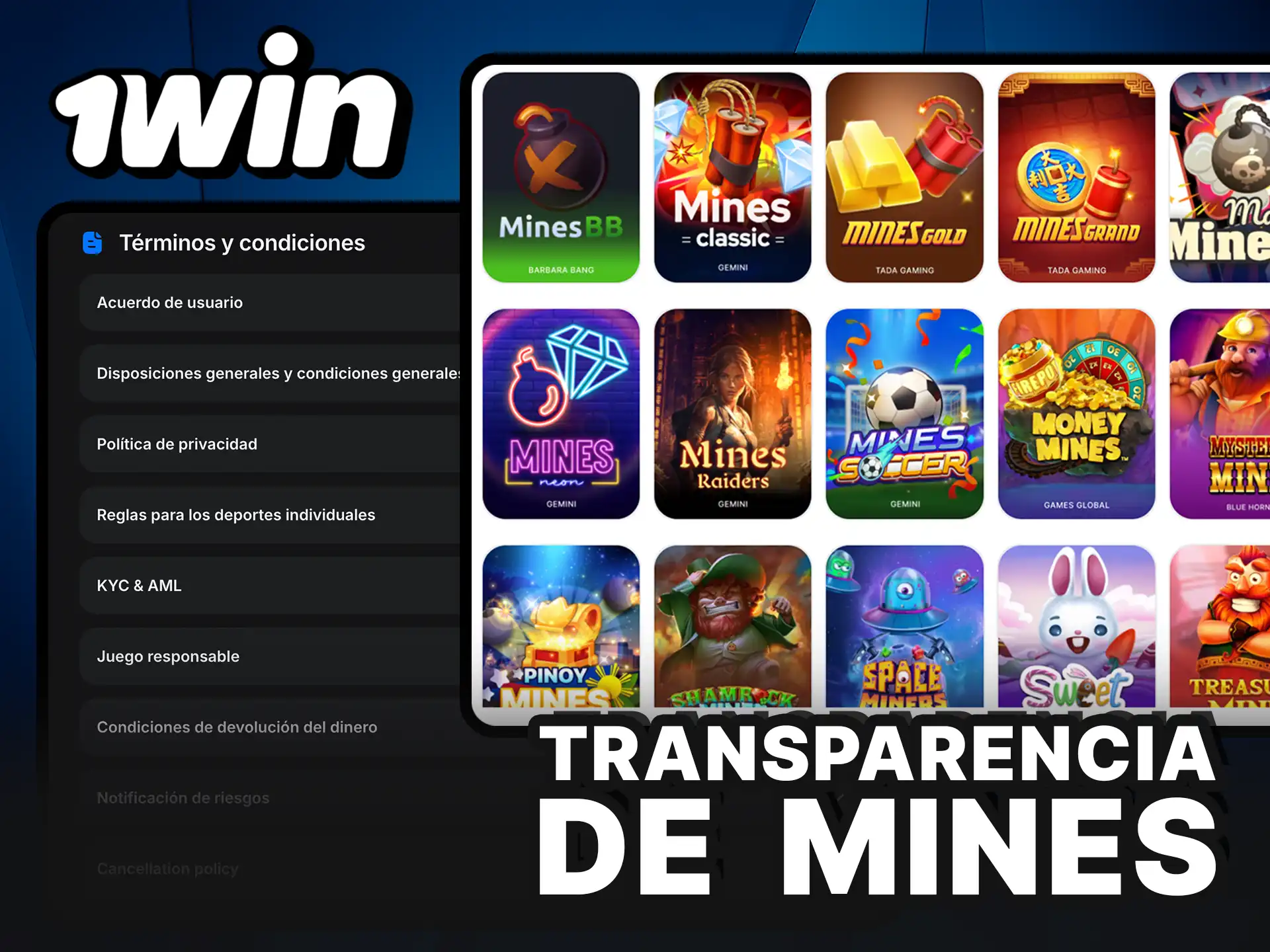 Verifica la transparencia de 1Win Mines y juega con total confianza y seguridad.