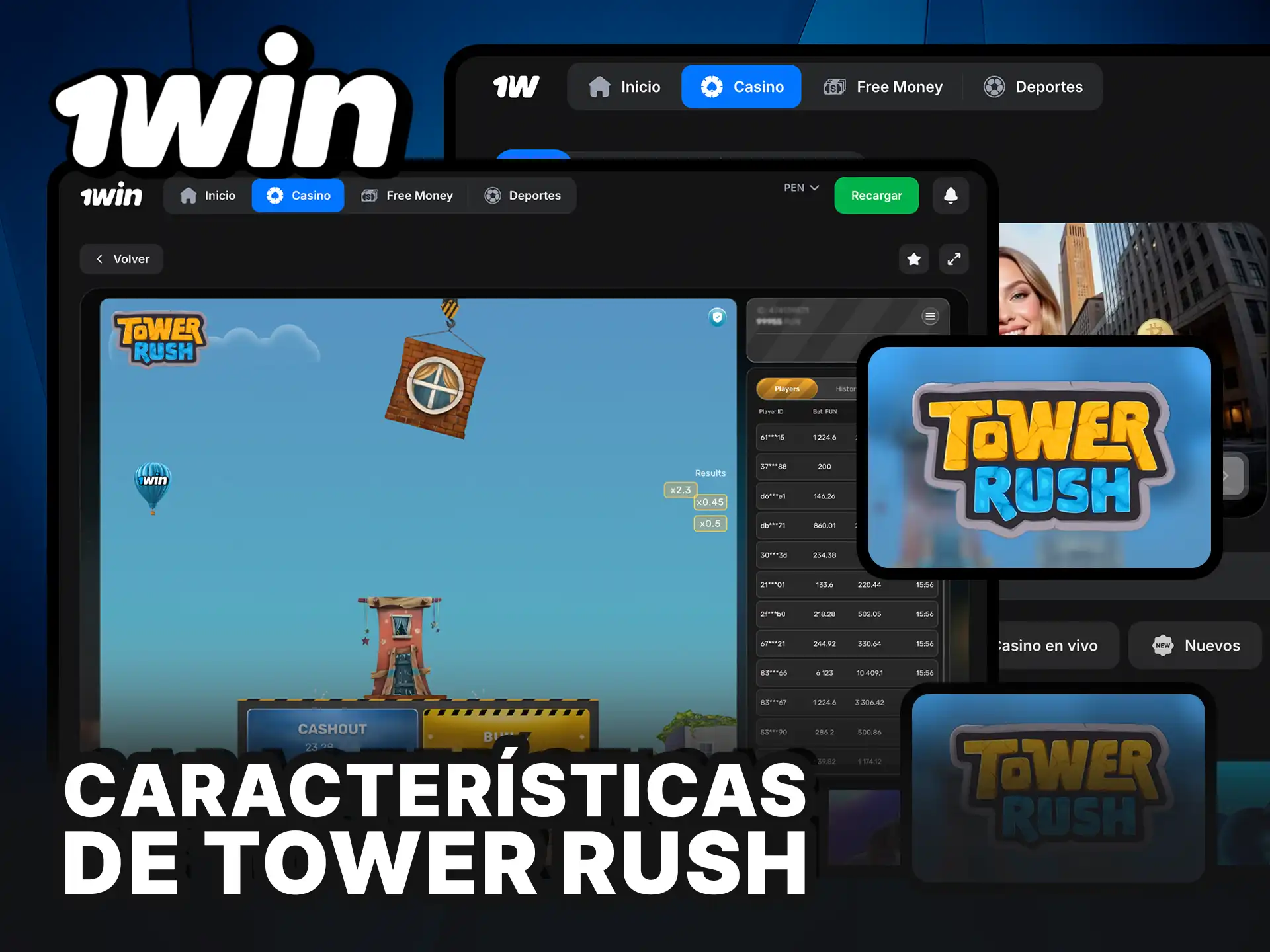 Descubre las características de Tower Rush y aprovecha la estrategia para ganar en 1Win.