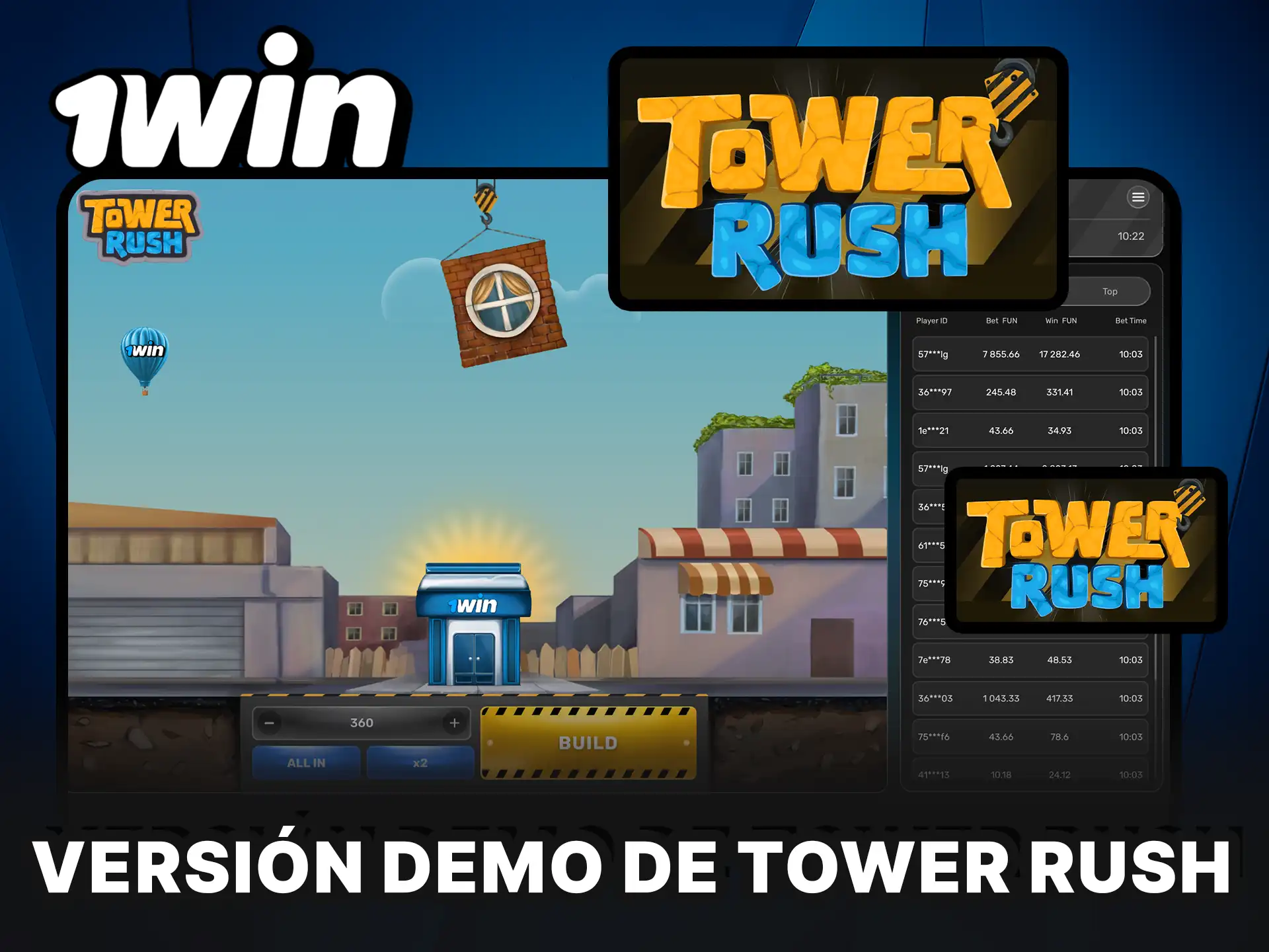 Prueba la versión Demo de Tower Rush para practicar sin riesgo en 1Win.