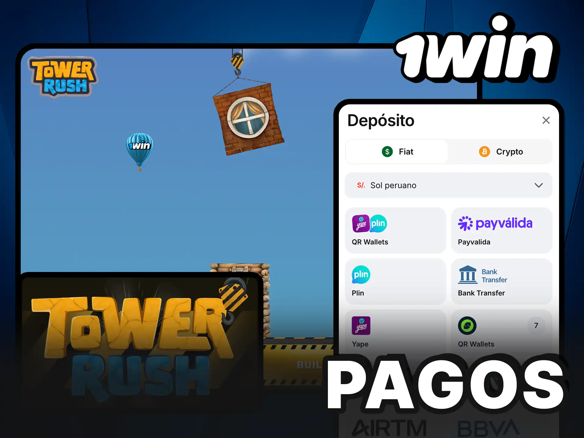 Gestiona los pagos 1Win Tower Rush y retira tus ganancias de forma segura y rápida.