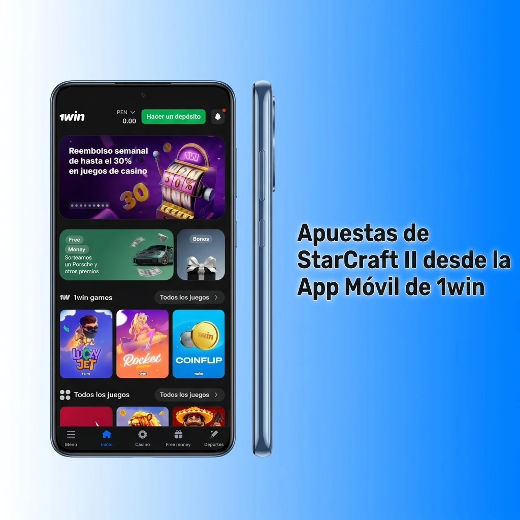 Apuesta en StarCraft II desde la app móvil de 1win en Perú, disponible para Android e iOS fácilmente.